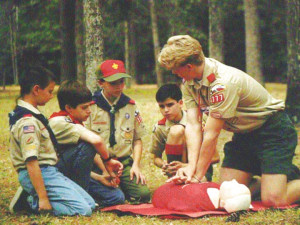 Scouts teaching Scouts... CPR training is fun!